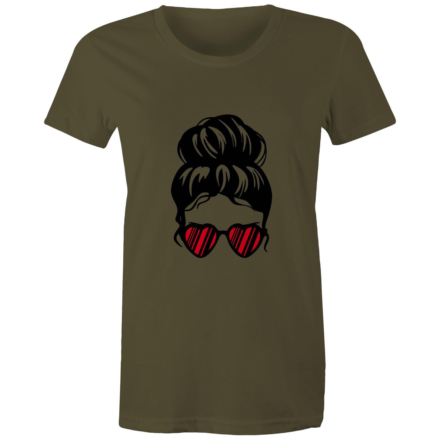messy bun Adult womens tee