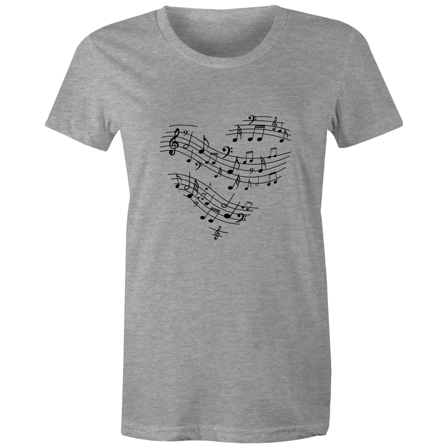 Music heart Adult womens tee