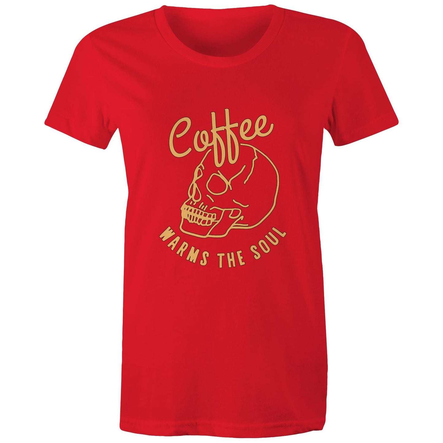 Coffee warms the soul Adult womens tee