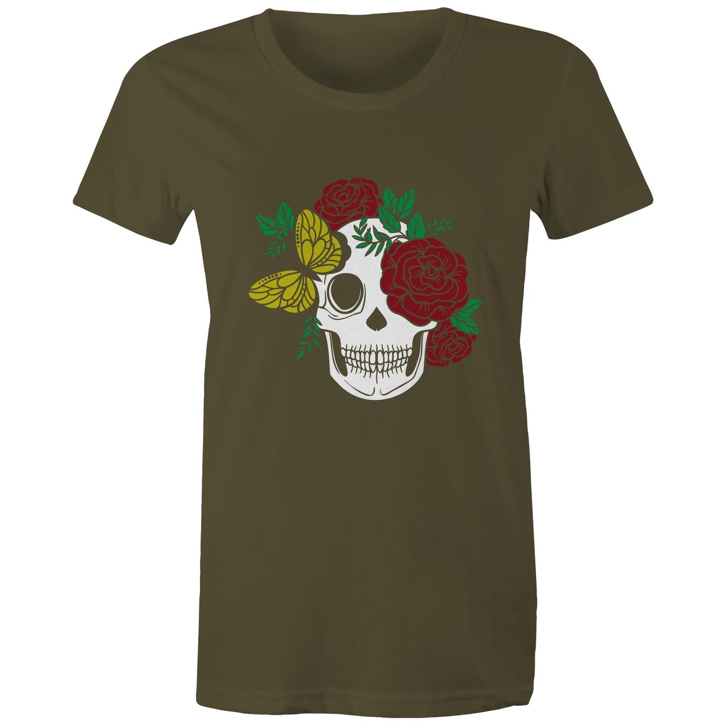 Rose Skull Adult womens tee