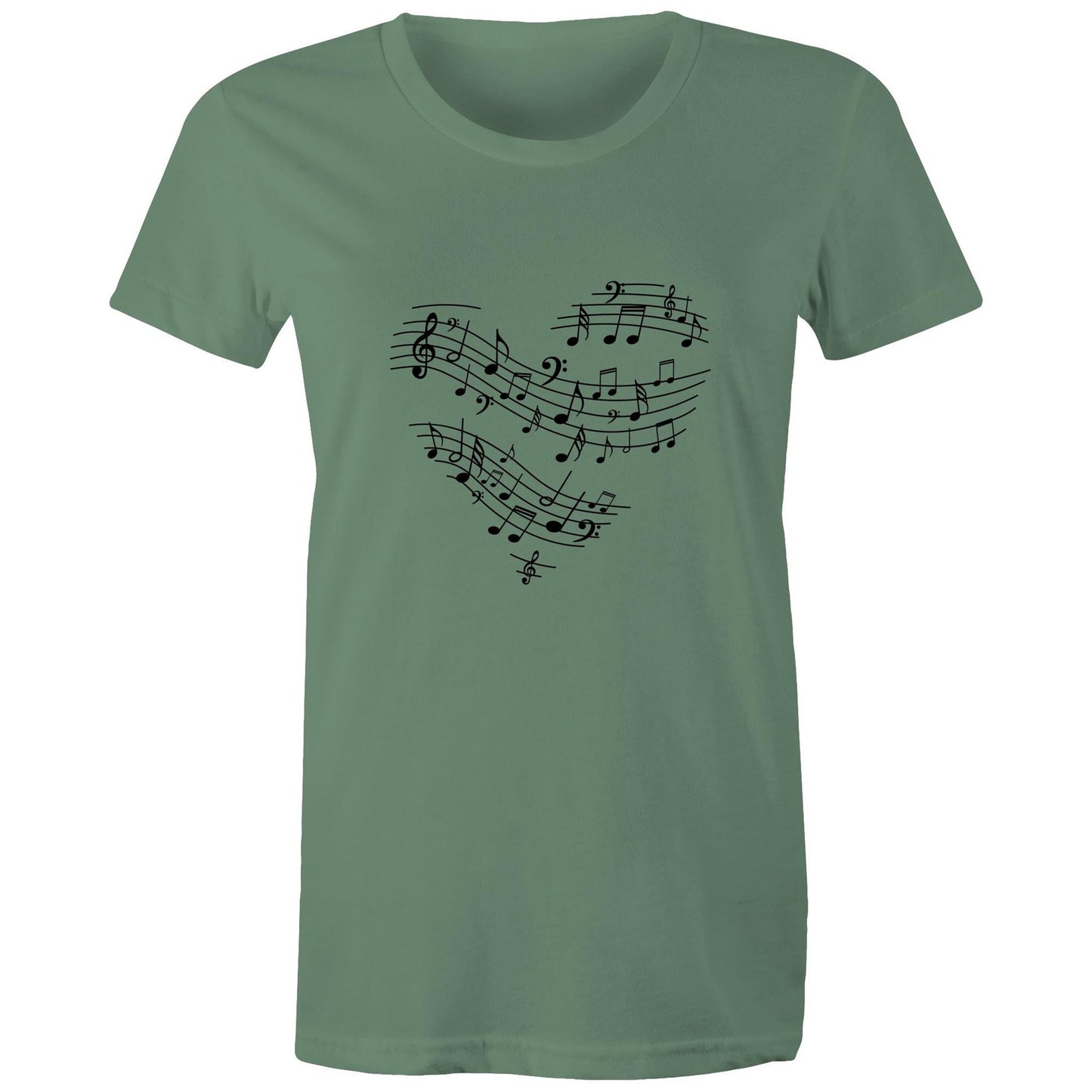 Music heart Adult womens tee