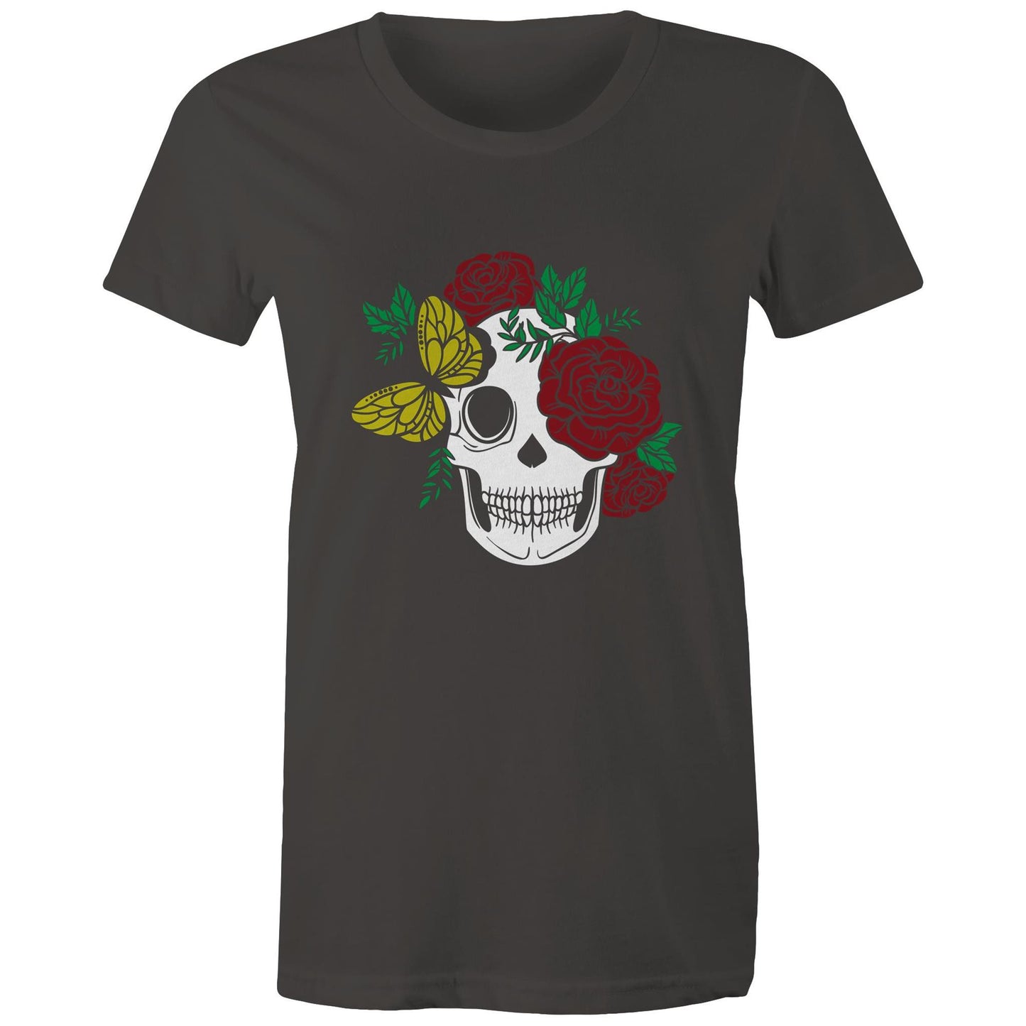 Rose Skull Adult womens tee