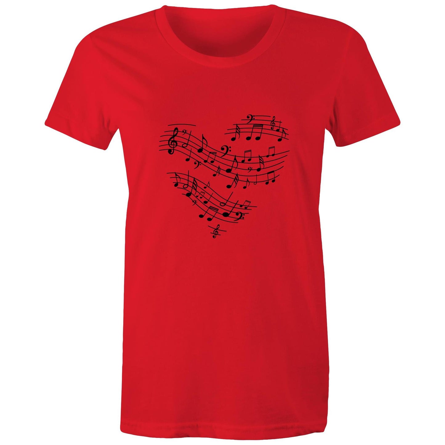 Music heart Adult womens tee