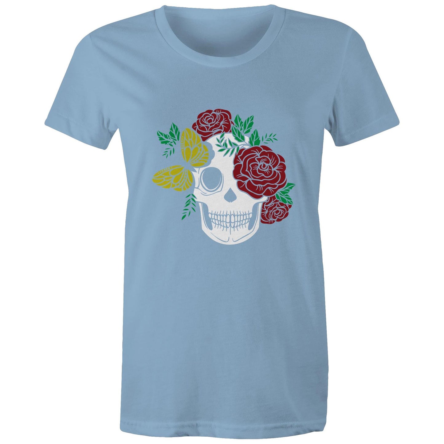 Rose Skull Adult womens tee