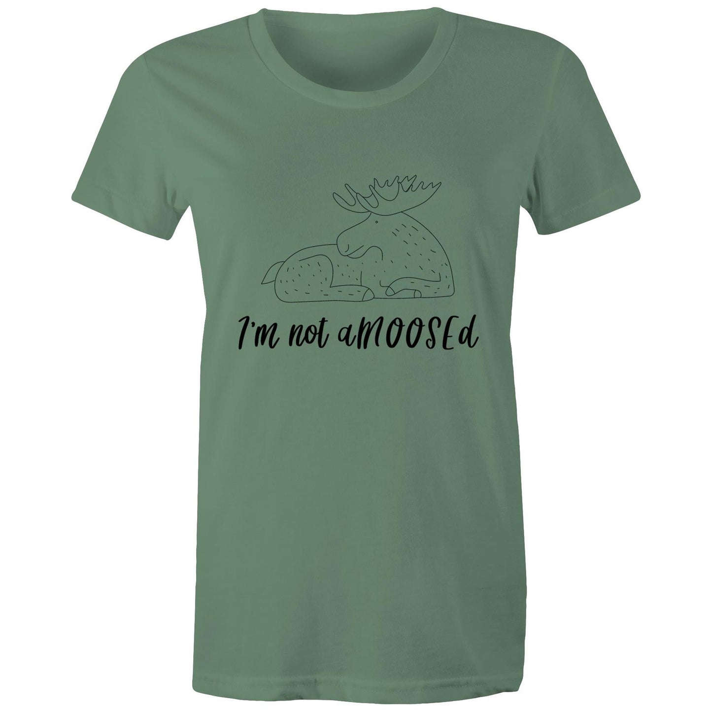 i'm not aMOOSEd Adult womens tee