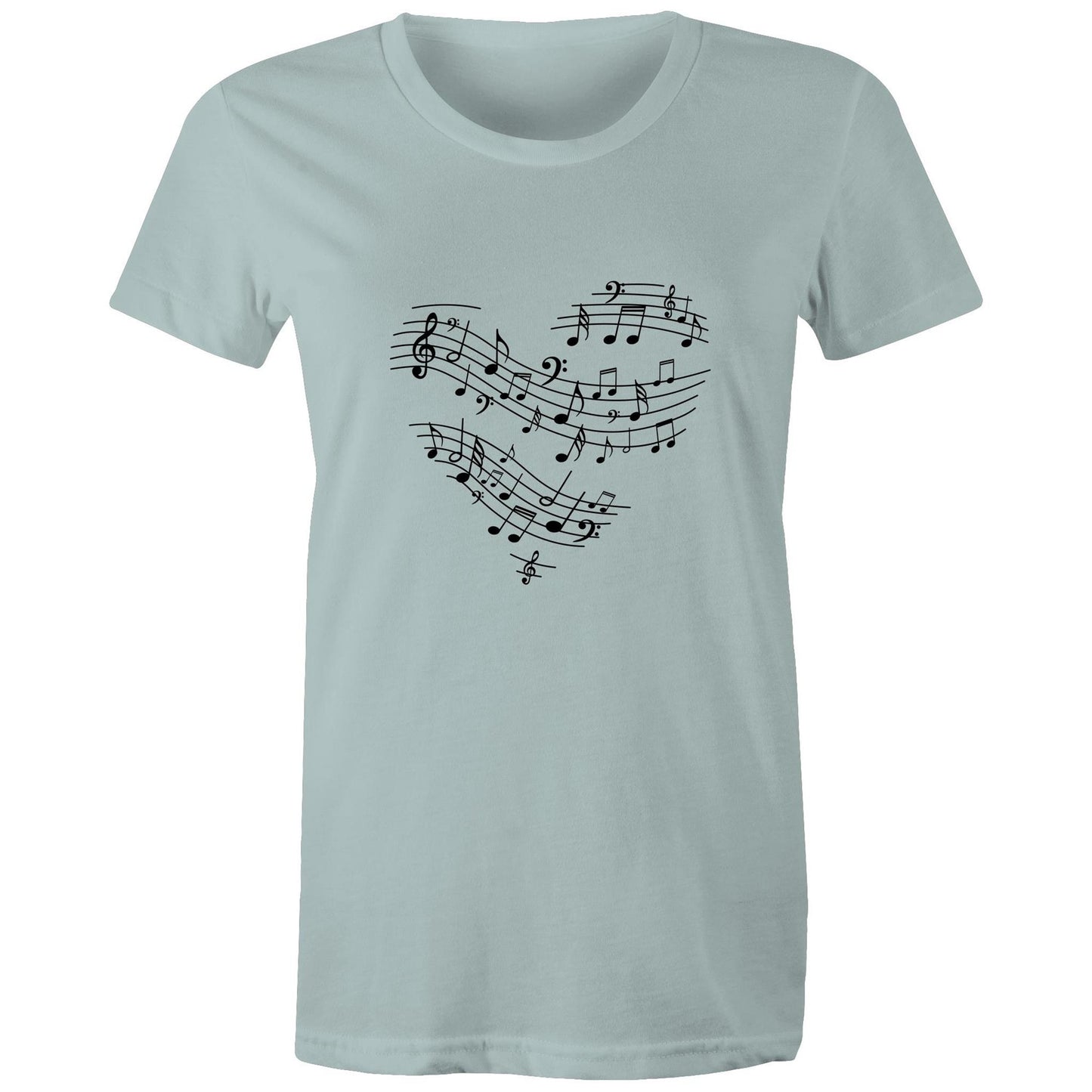 Music heart Adult womens tee