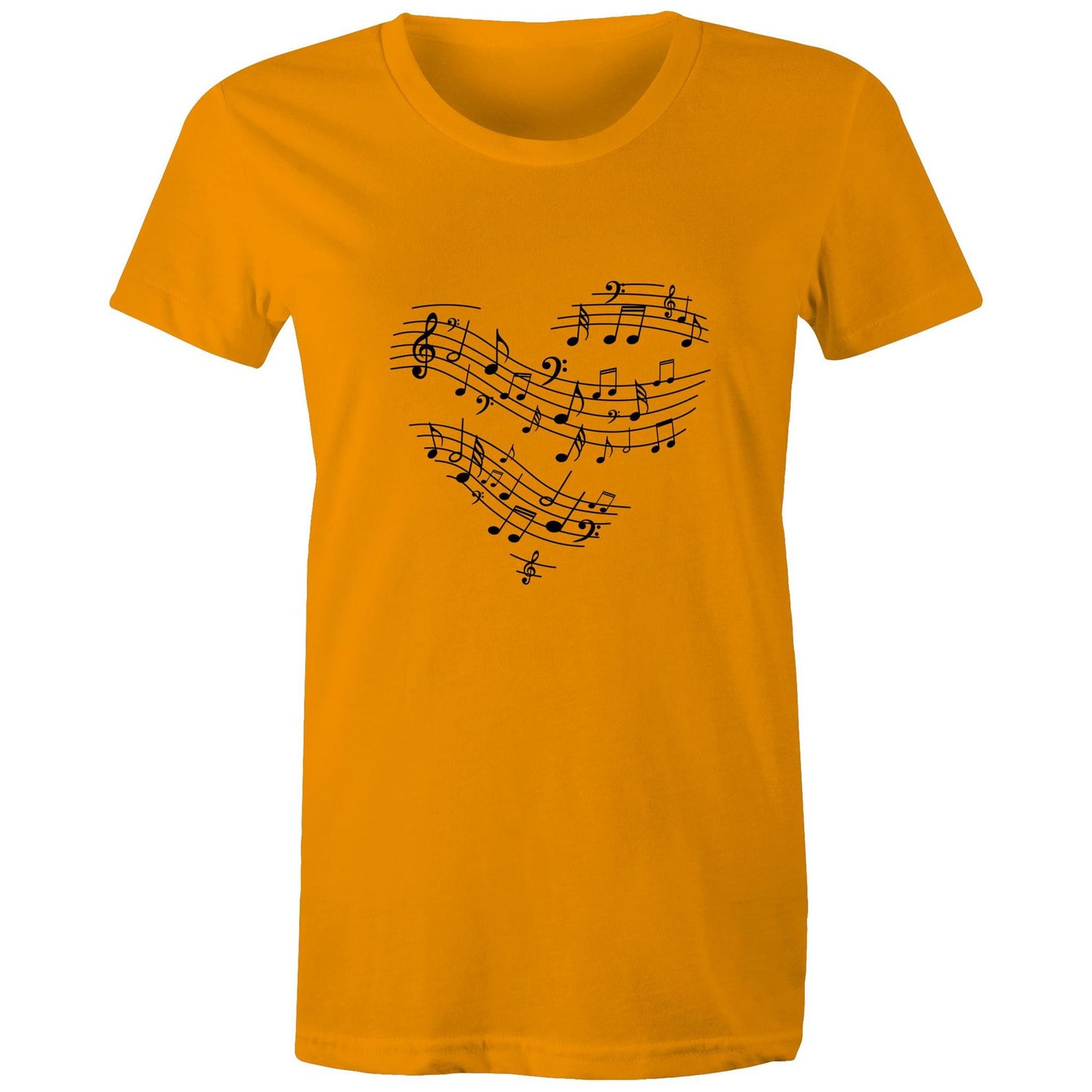 Music heart Adult womens tee