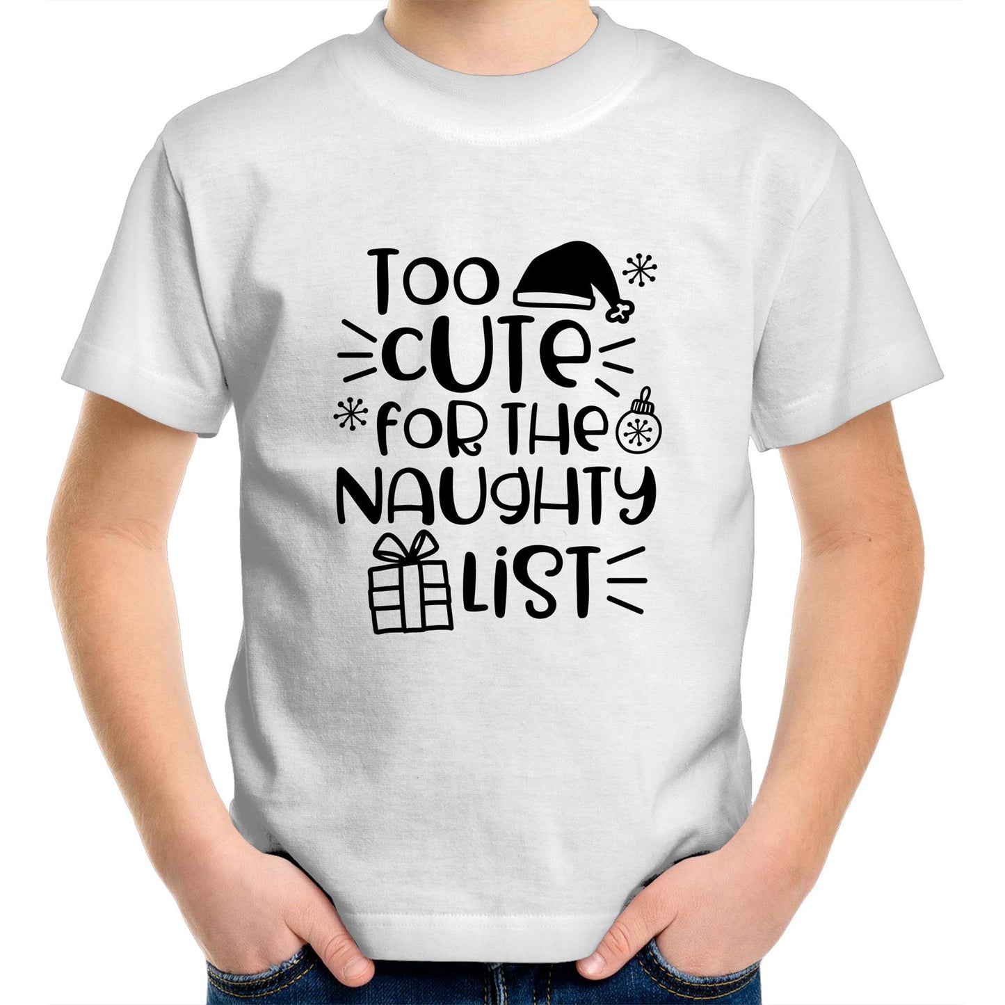 Too cute for the naughty list Kids tee