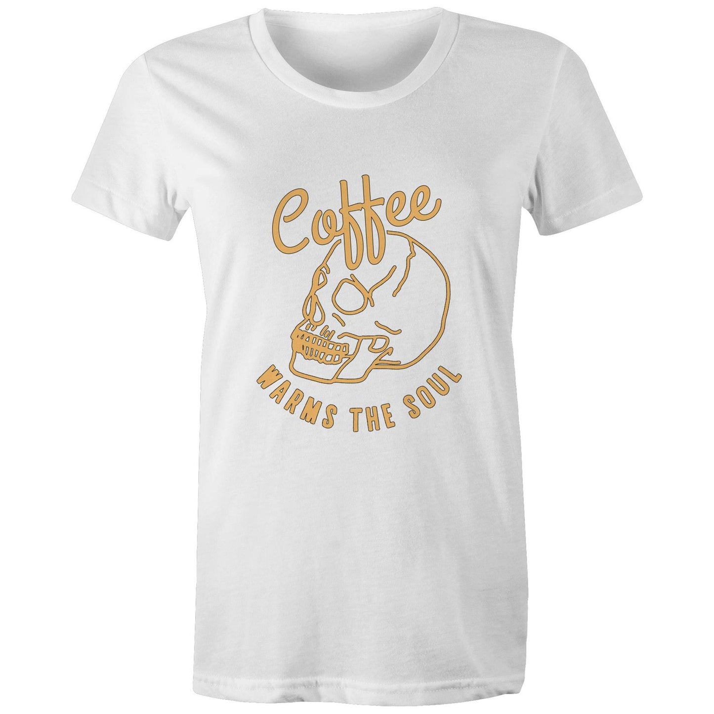 Coffee warms the soul Adult womens tee