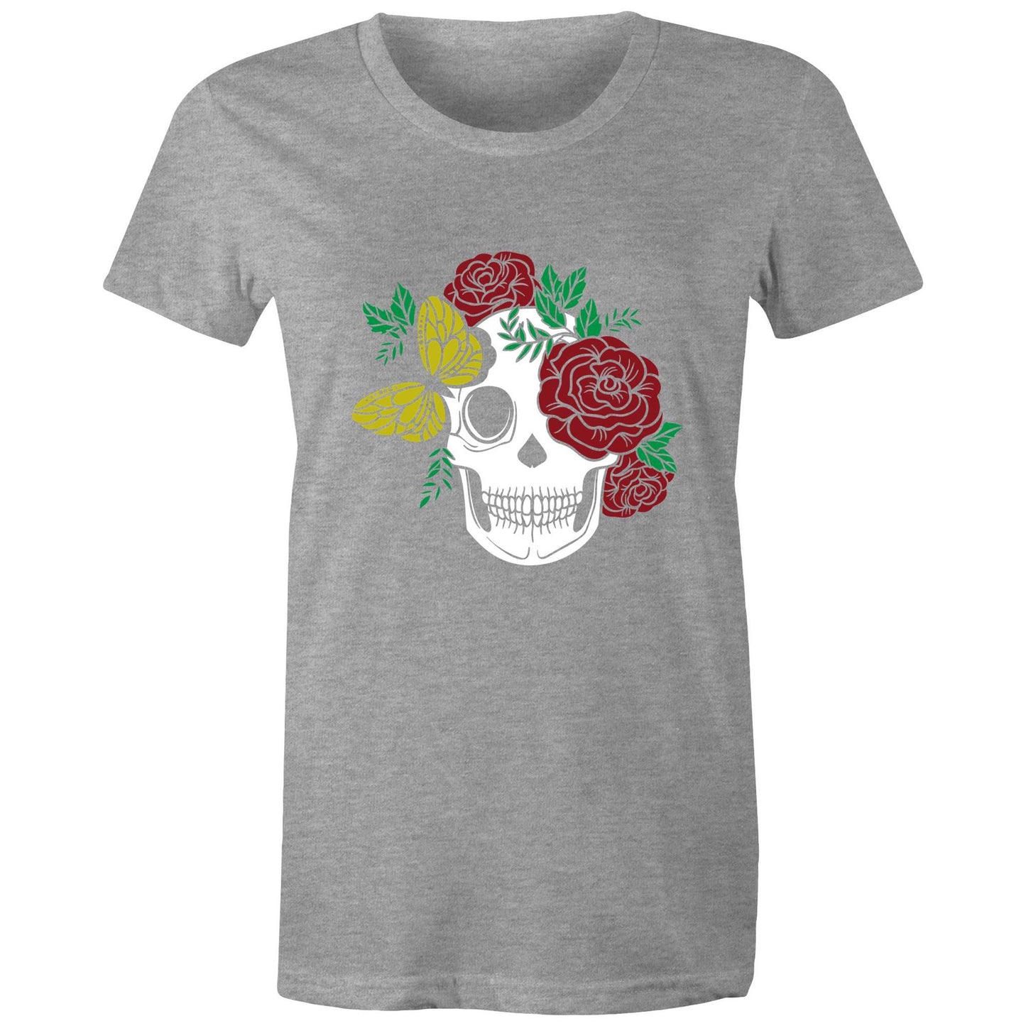 Rose Skull Adult womens tee