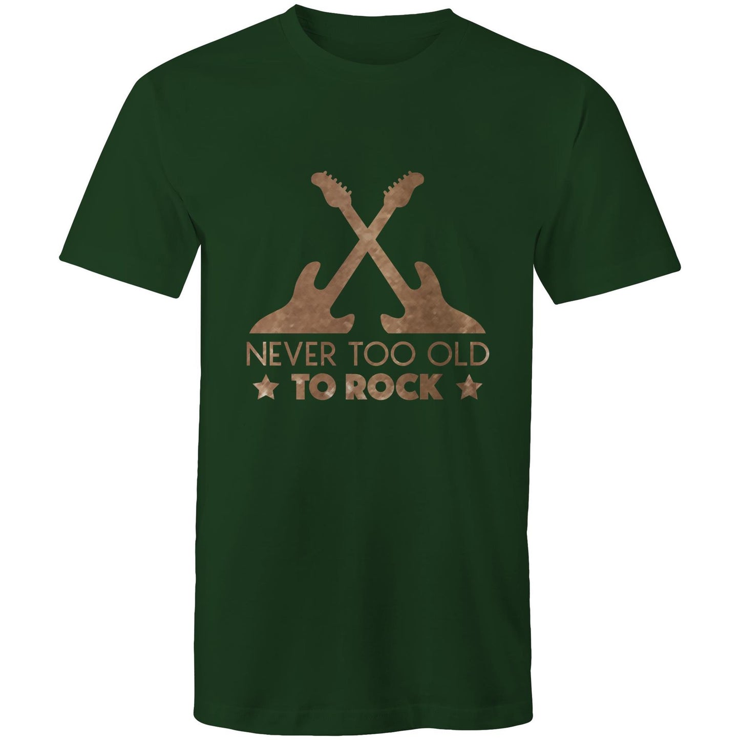 Never to old to rock Adult mens tee