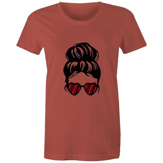 messy bun Adult womens tee