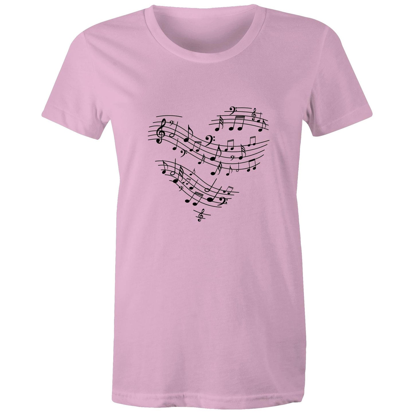 Music heart Adult womens tee