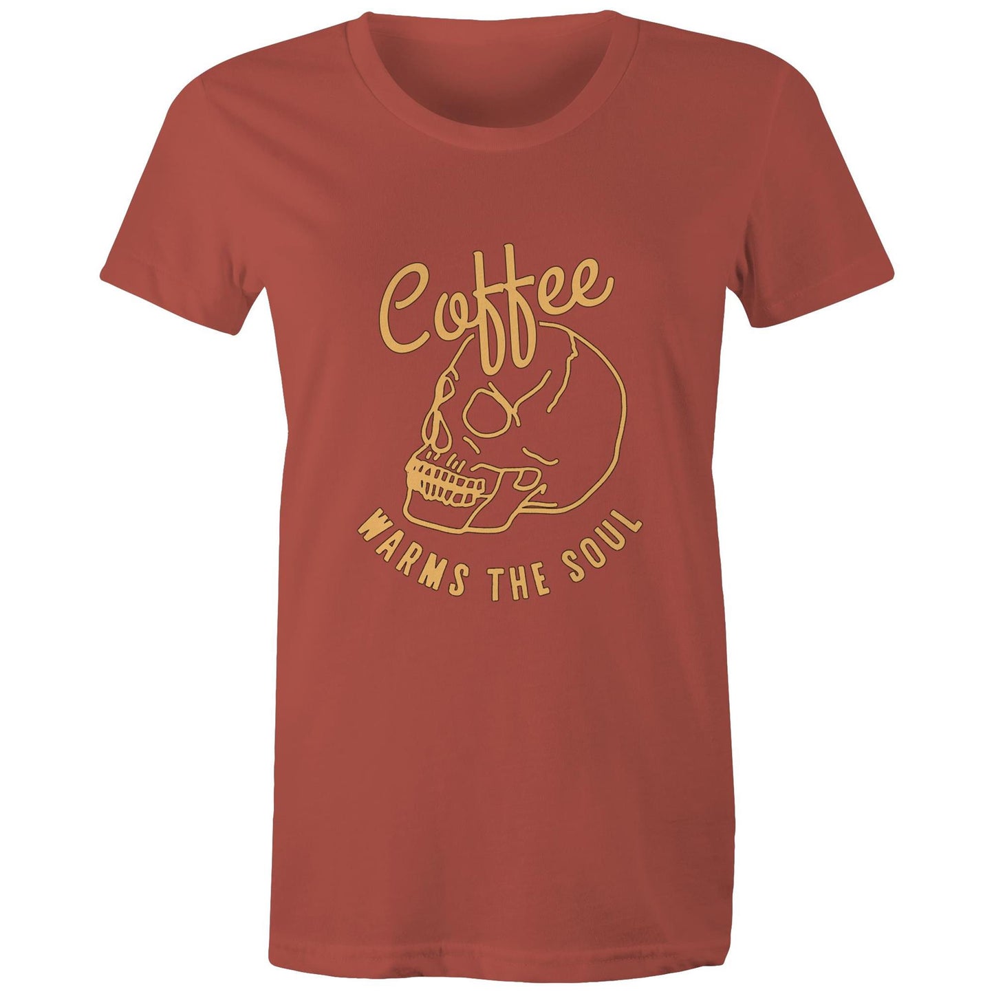 Coffee warms the soul Adult womens tee