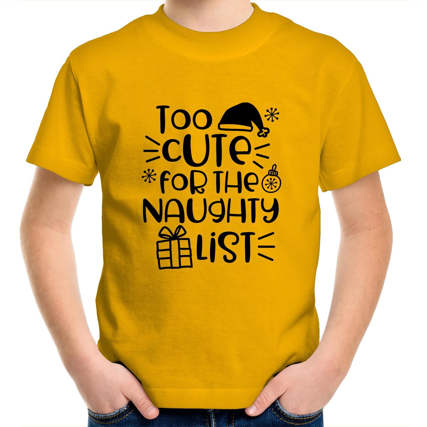 Too cute for the naughty list Kids tee