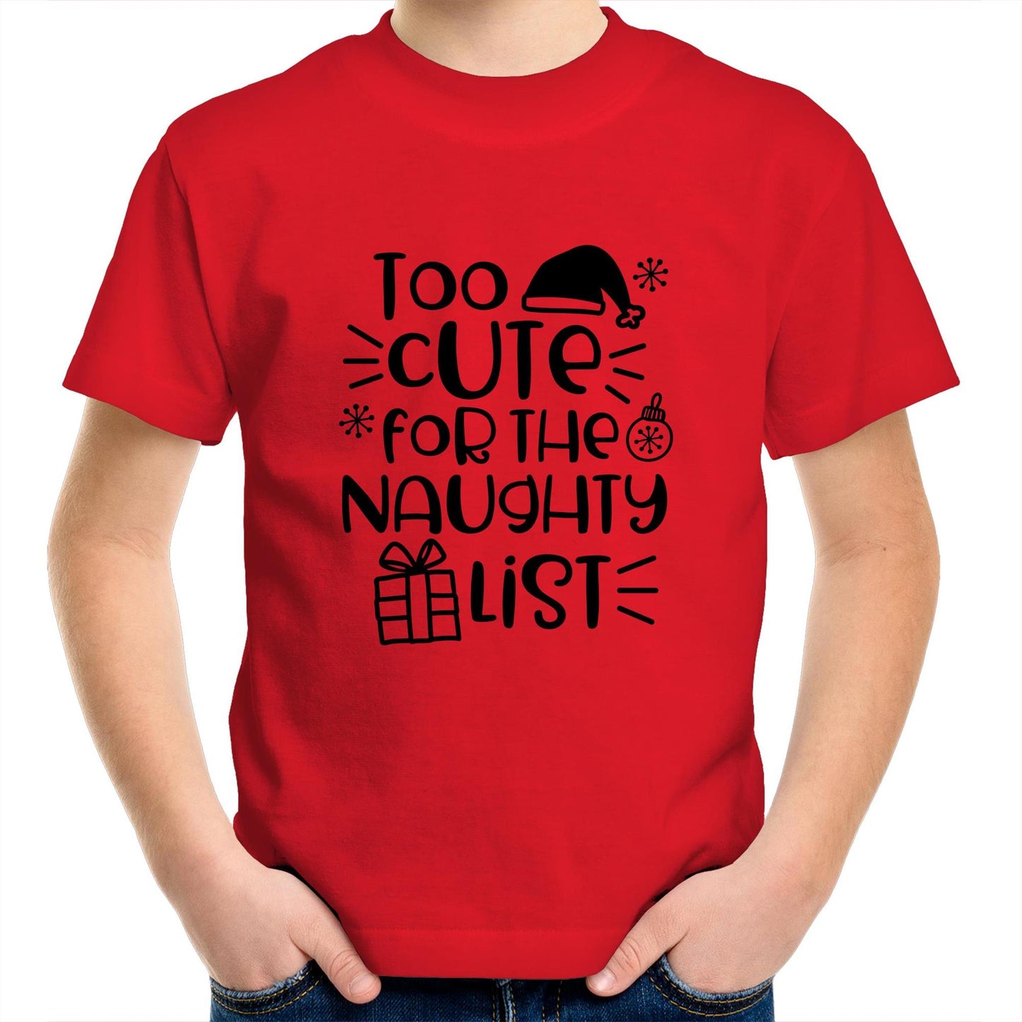 Too cute for the naughty list Kids tee