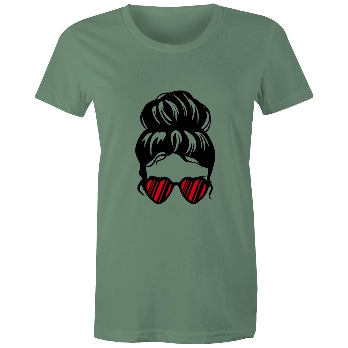 messy bun Adult womens tee