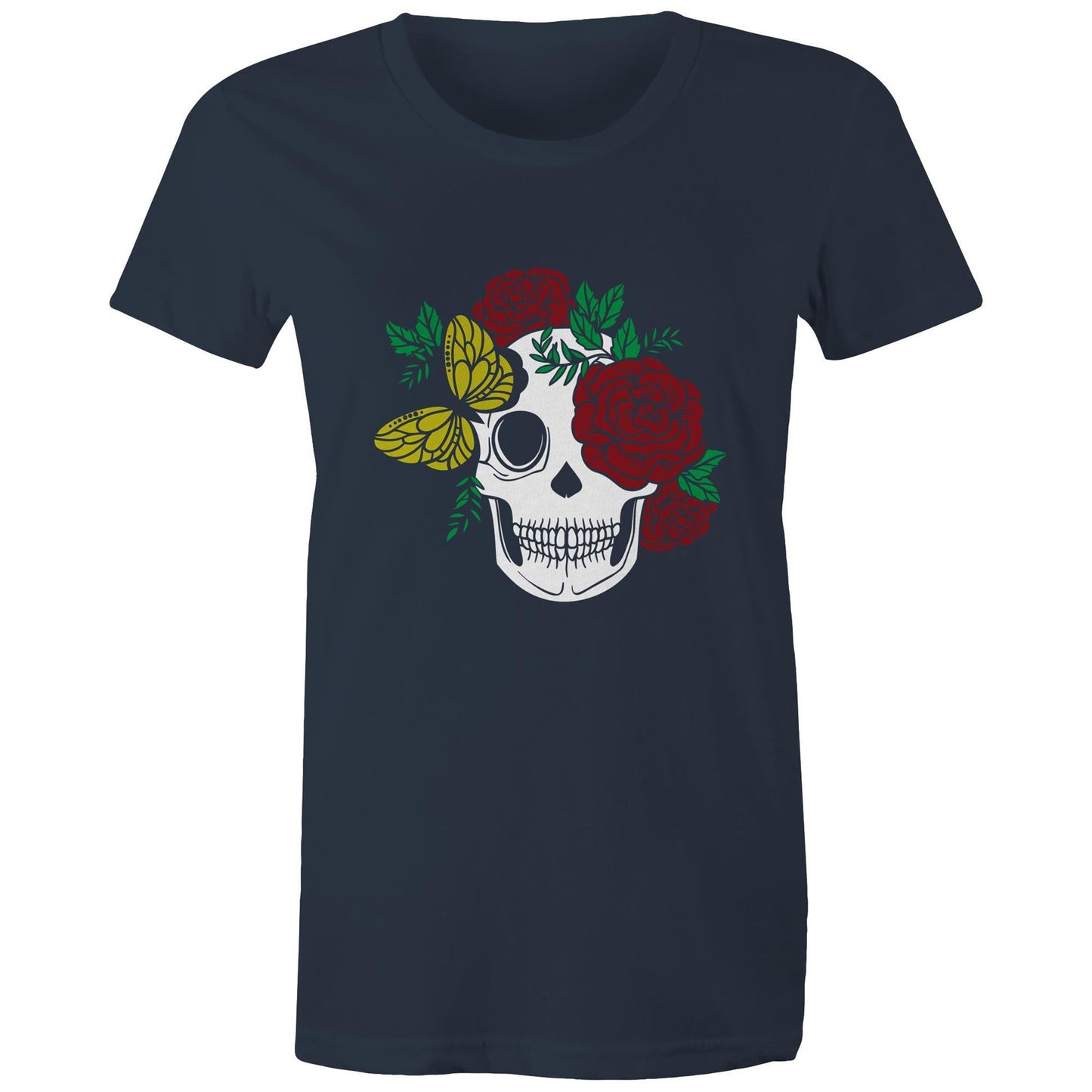 Rose Skull Adult womens tee