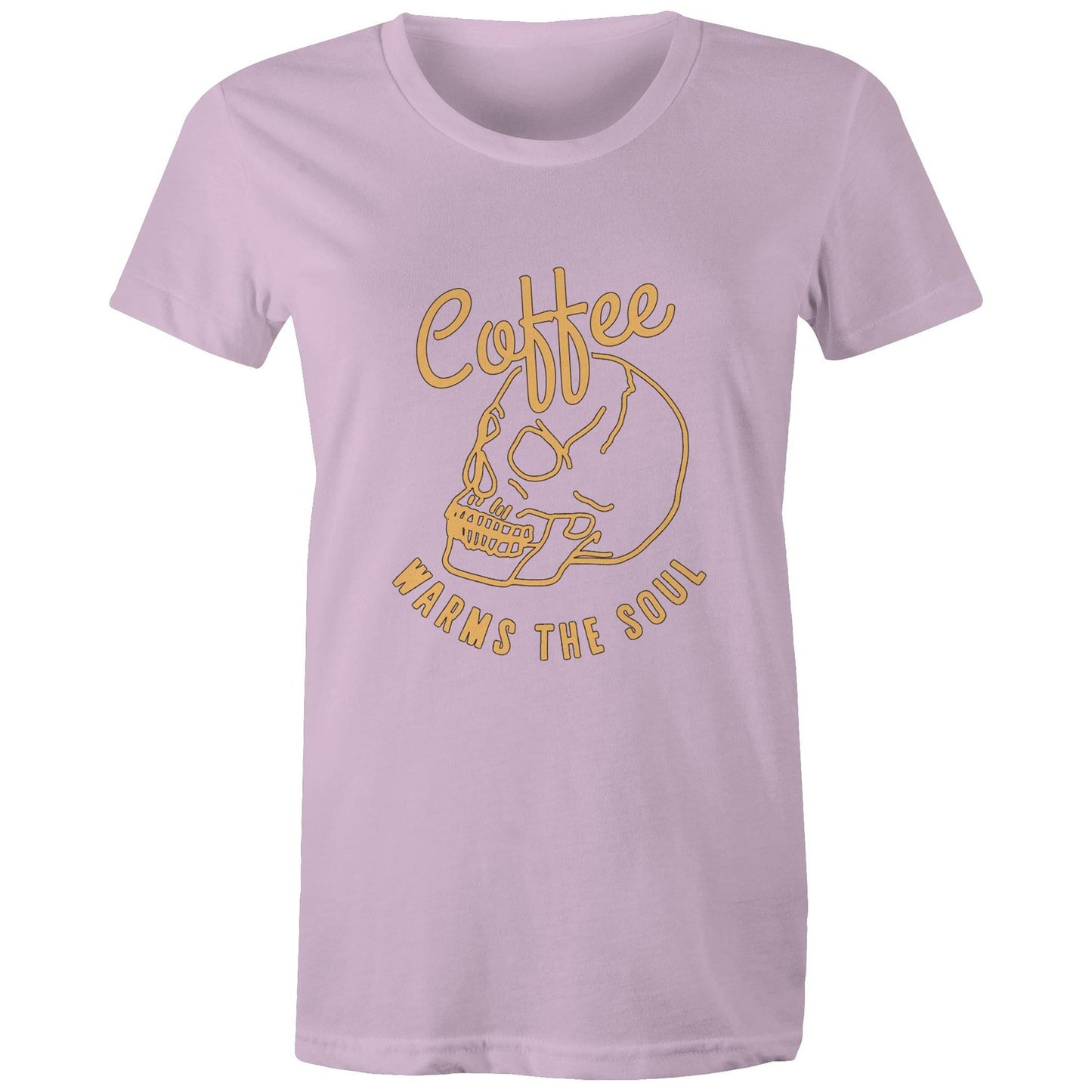 Coffee warms the soul Adult womens tee