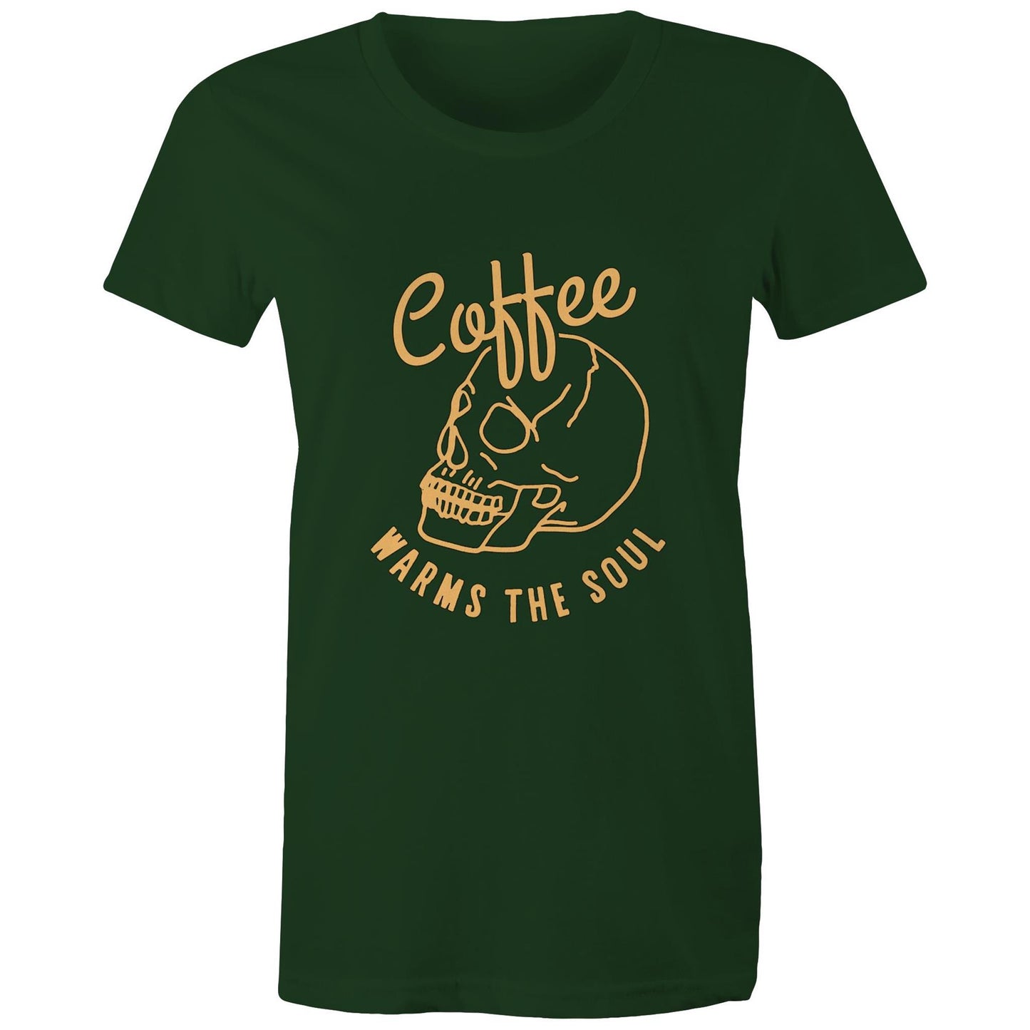 Coffee warms the soul Adult womens tee