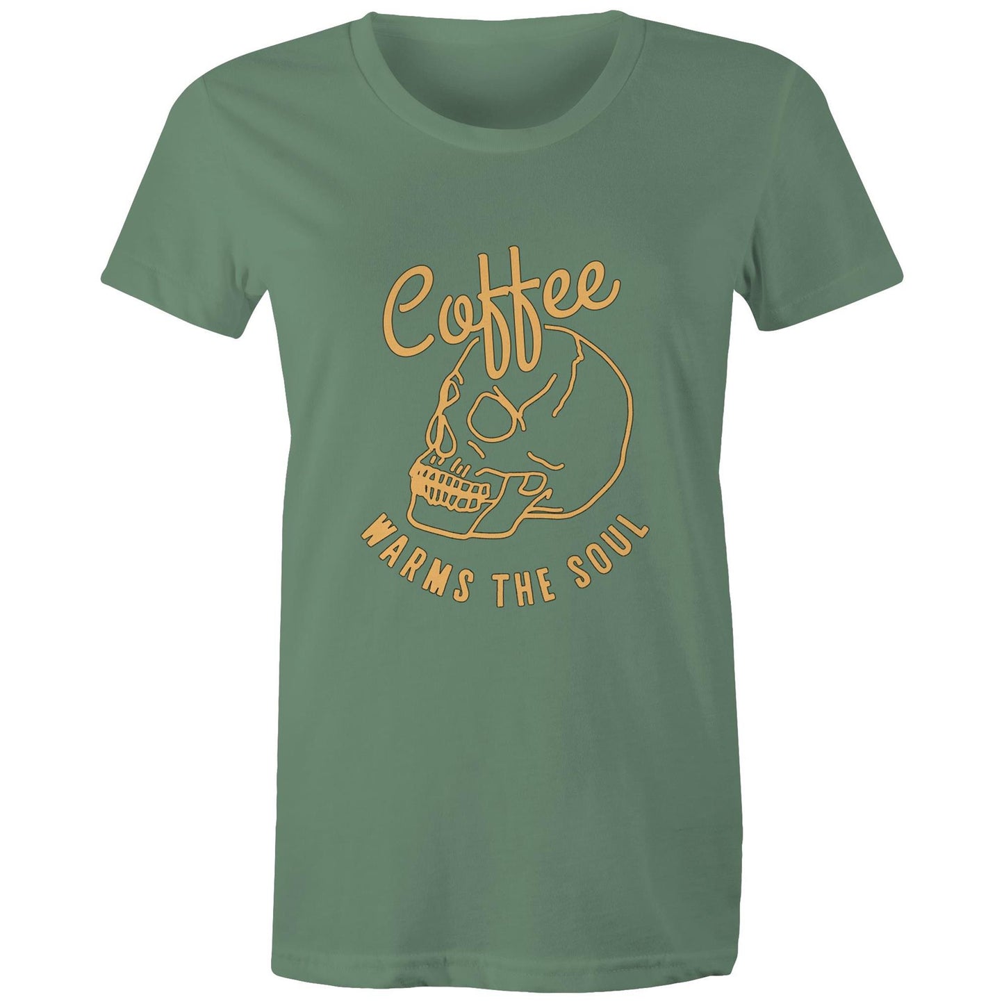 Coffee warms the soul Adult womens tee