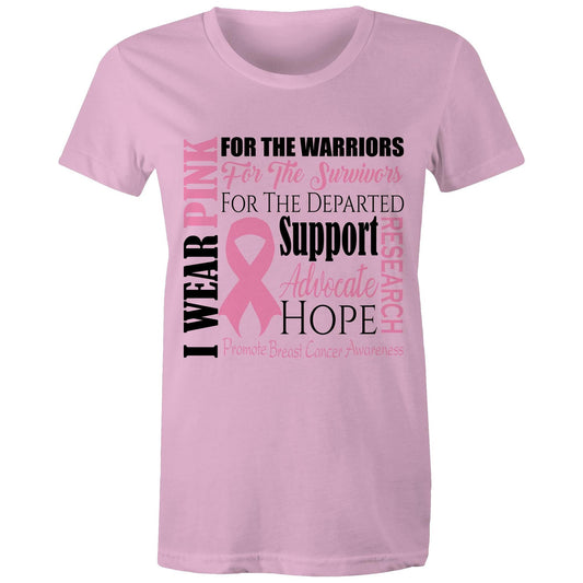 I wear pink breast cancer awareness Adult womens tee