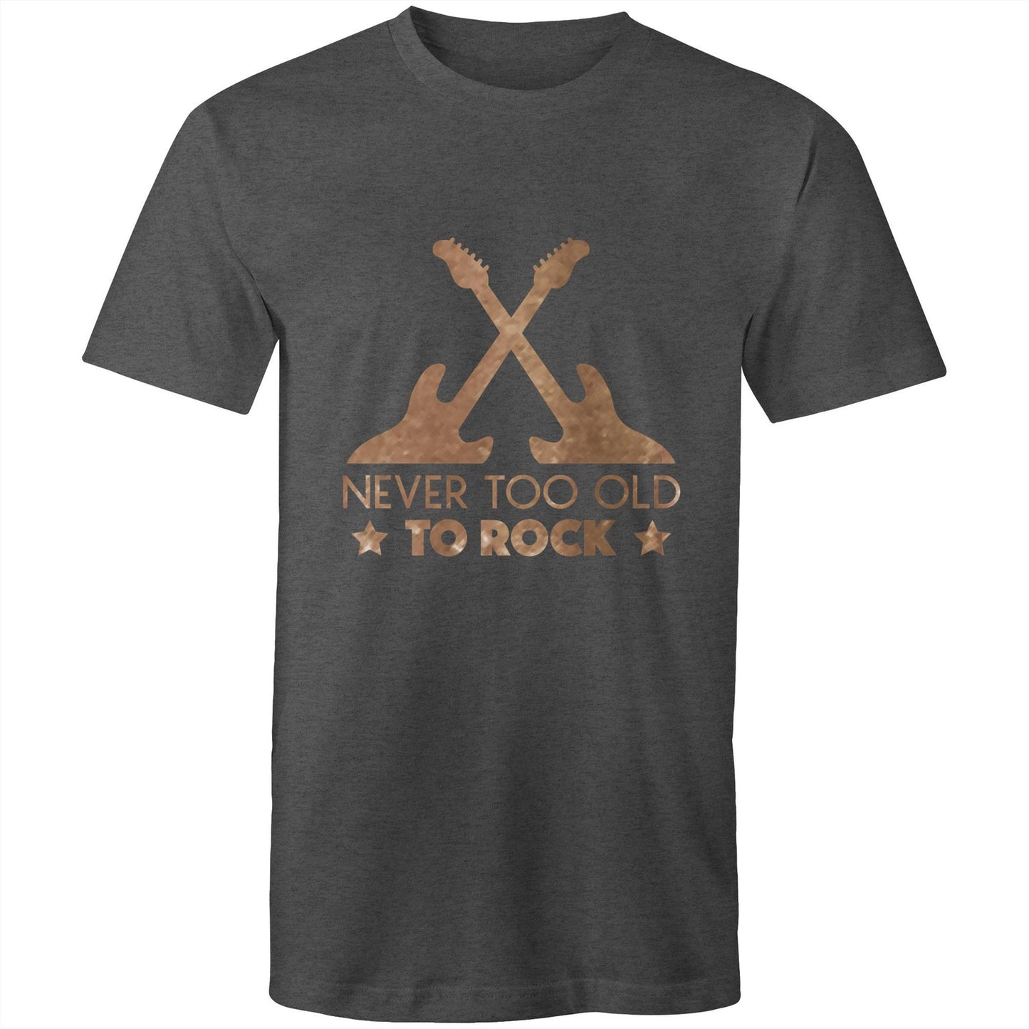 Never to old to rock Adult mens tee