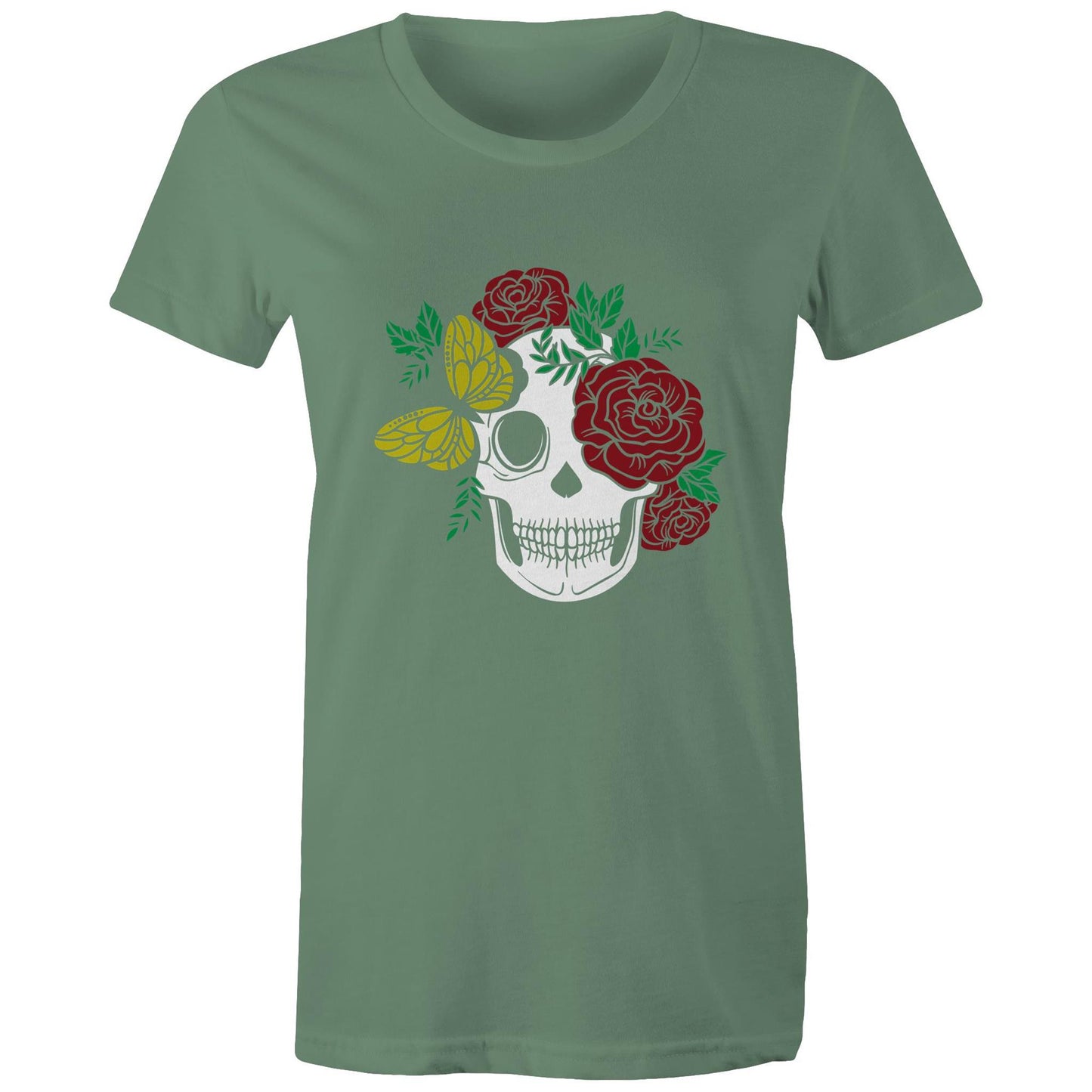 Rose Skull Adult womens tee