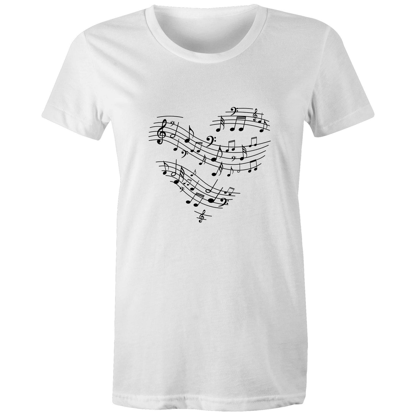 Music heart Adult womens tee